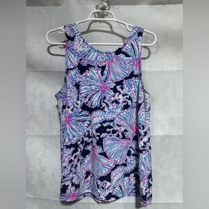 Lilly Pulitzer Women’s L Kristen Criss Cross Printed Multicolor Sleeveless Tank
